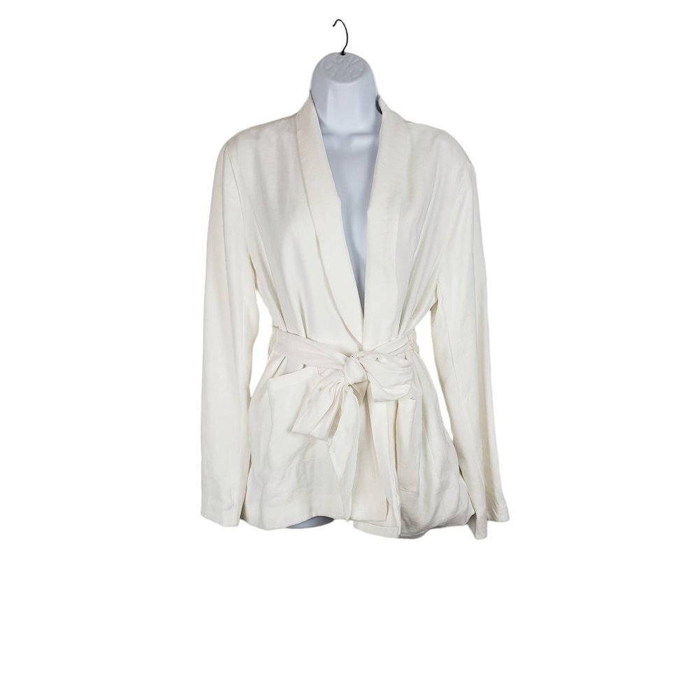 L'Academie Revolve Castaway Belted Blazer White Wrap Jacket Size Medium